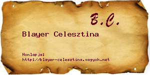 Blayer Celesztina névjegykártya